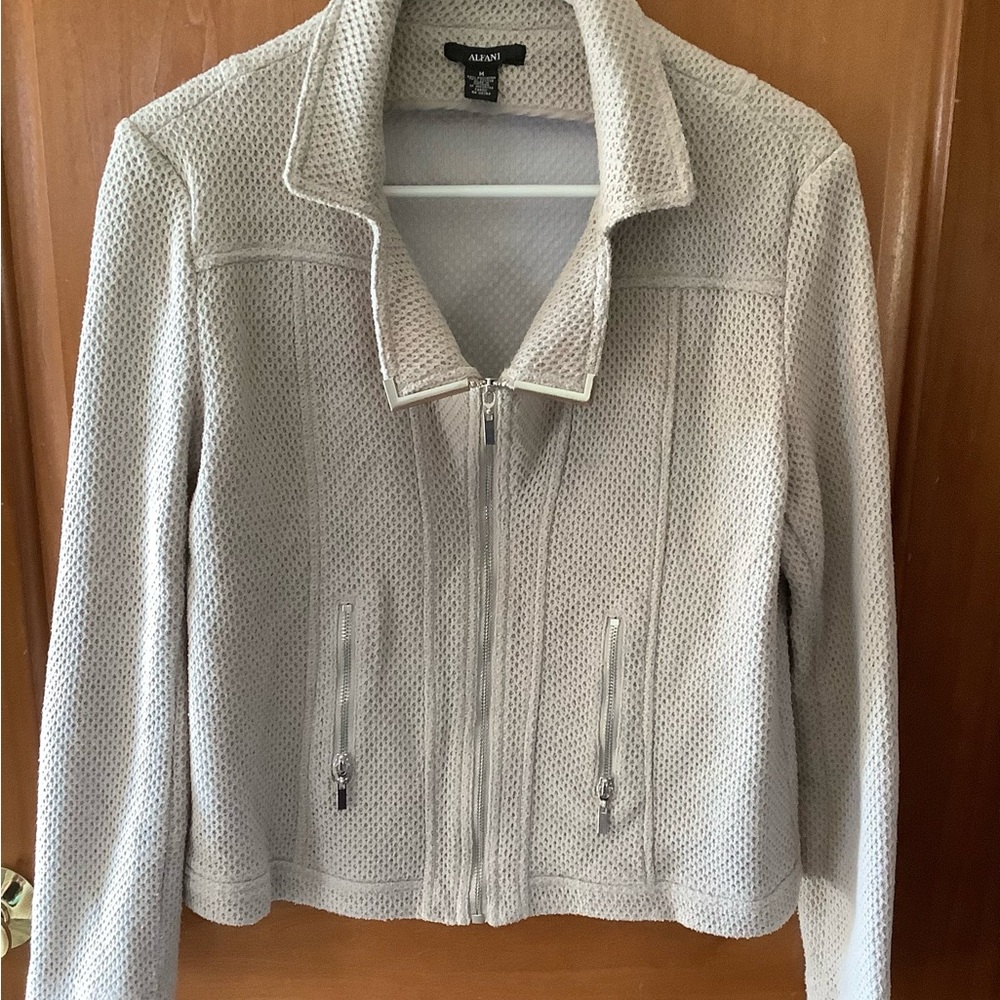 Alfani Women's Soft Gray Mesh Blazer